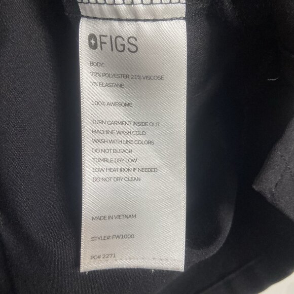 FIGS - MEN'S XXL -BLACK SHORT SLEEVE V NECK TECHNICAL LEON SCRUB TOP W/ POCKET - Picture 7 of 8